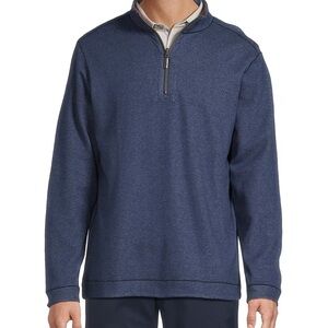 Tommy Bahama Quarter Zip Pullover Sweater | Reversible | Navy Blue | Large